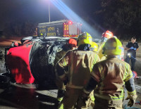 Ночью в Ришон ле-Ционе перевернулся и загорелся автомобиль - водитель погиб