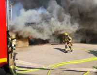 Пожар склада асбеста и курятника в Кфар-Харифе